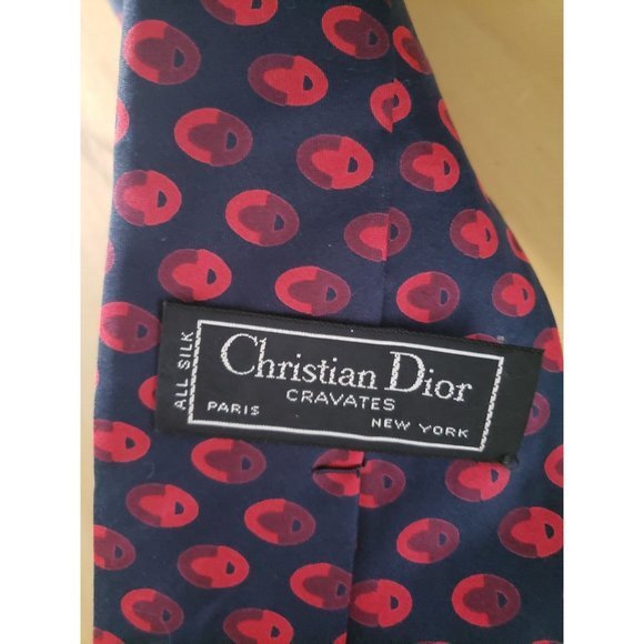 Vintage‎ 70s/80s Silk Christian Dior Tie - Picture 3 of 3